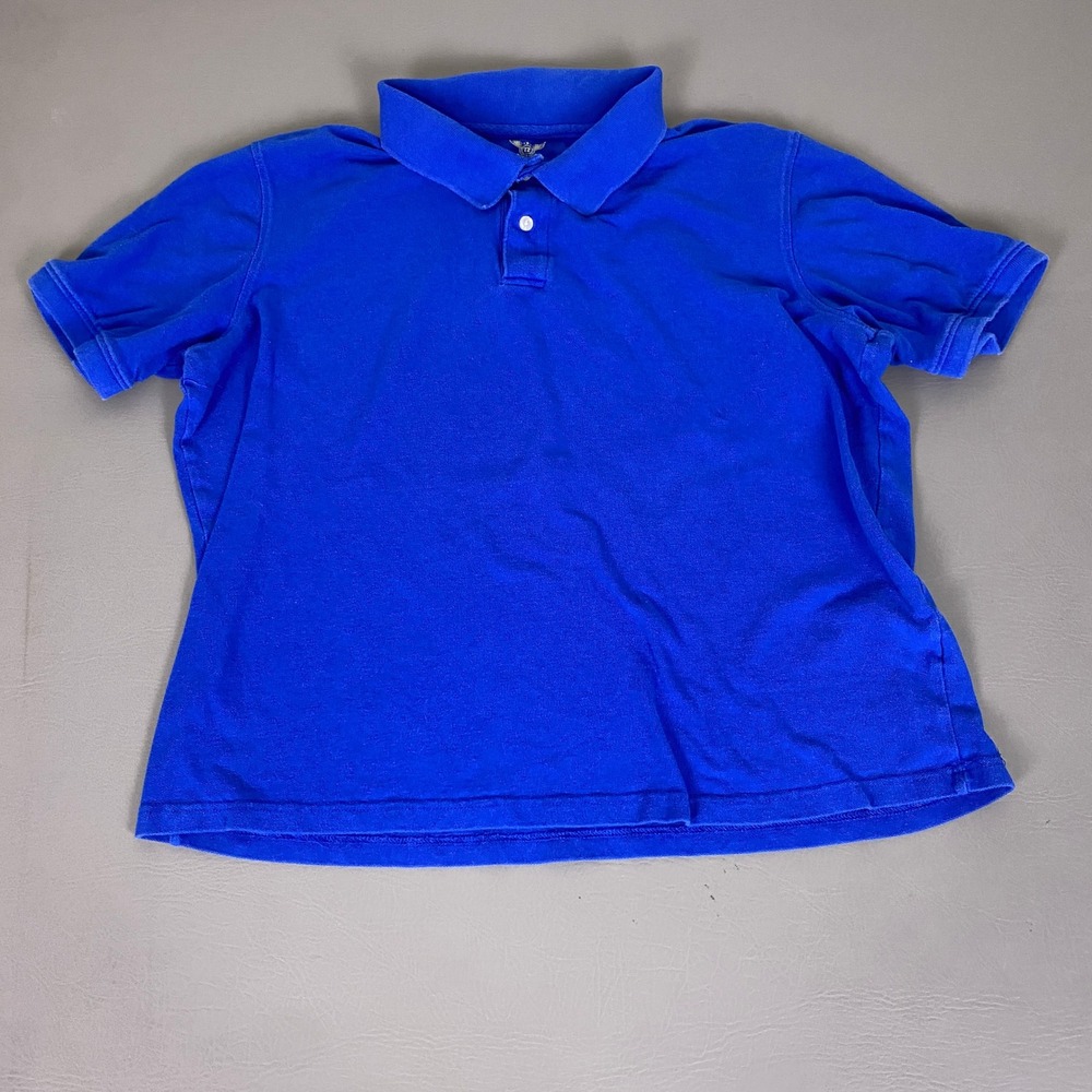Faded Glory Polo Shirt Men's Size XL Ultra Blue Short Sleeve Pique‎ 100% Cotton